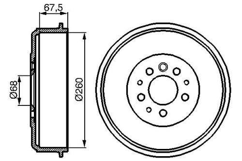 Bosch brake drum - drum, vw