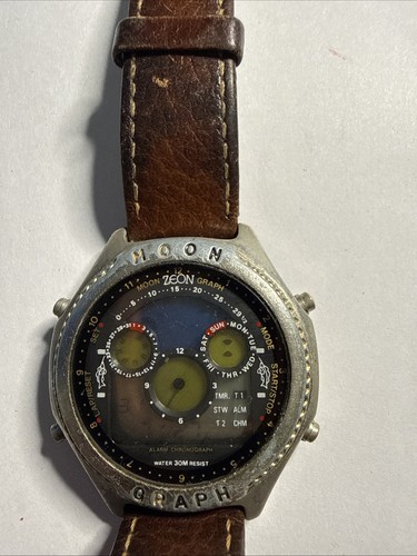 Zeon moon graph vintage watch - moon,