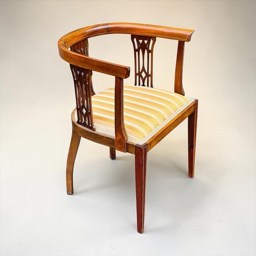 Edwardian inlaid mahogany arm - inlaid,