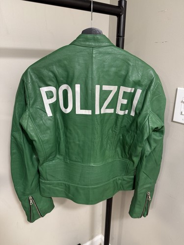 Green leather motorcycle - green,