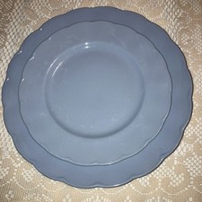DINNER & SALAD PLATES-VINTAGE GRINDLEY ENGLAND "LUPIN PETAL" BLUE- 9 7/8” & 8”