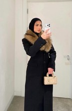 ZARA WOOL COAT WITH FAUX FUR