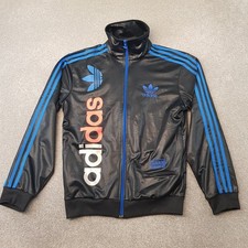 Adidas Mens Track Jacket Medium Black Blue Chile 62 Firebird Originals Spellout