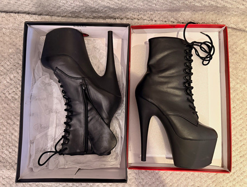 Pleaser black faux leather - faux,