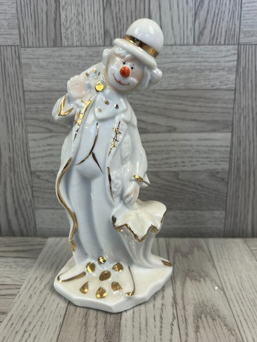 Clown ornament white - clown, gold