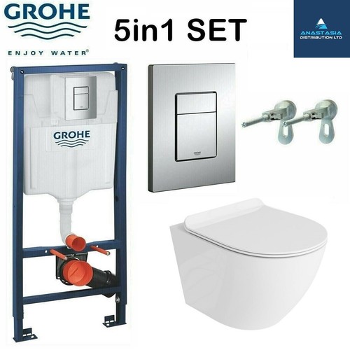 Anas rimless toilet wall hung - toilet,