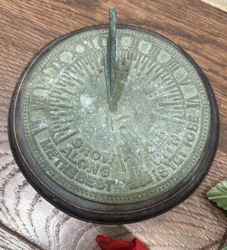 Vintage brass sun dial - 6", by