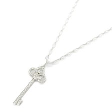 TIFFANY＆CO Fleur de Lis key Diamond Necklace Pt950 Platinum Used women Pendant