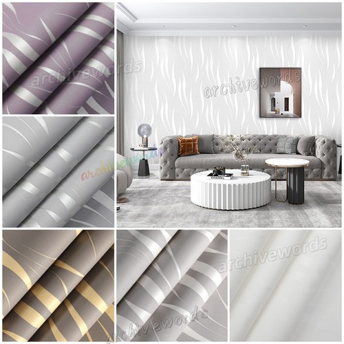 Beige white wave stripe - white,