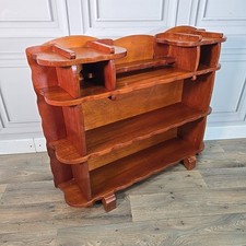 Retro Vintage Mid Century Bookcase Solid Mahogany Wood Open Shelf / Shelves