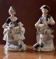 Coppia sculture vintage in porcellana Capodimonte stile barocco – anni ’70