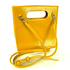 Topshop Mustard Yellow Patent Small Shoulder Bag Top Handle and Strap