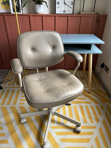 Ikea grey leather revolving - ikea,