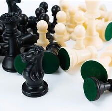 Medium Chess Set PU Leather 34x34cm Board Plastic Resin Pieces King Height 6.5cm
