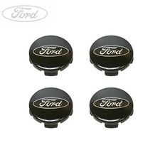 Genuine Ford 54mm Black Alloy Wheel Centre Caps with Logo Set of x4 2037230