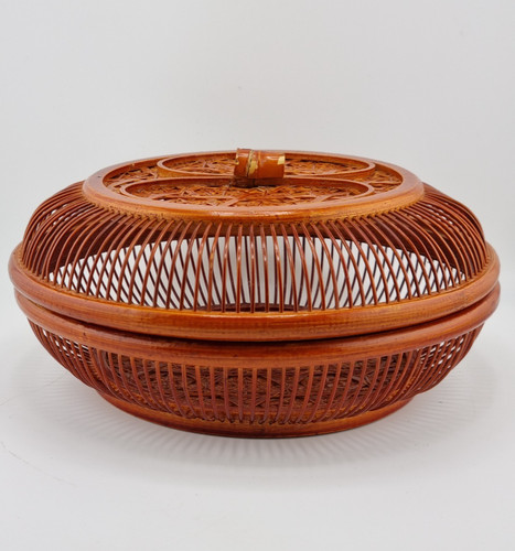 Vintage japanese bamboo basket - vintage,