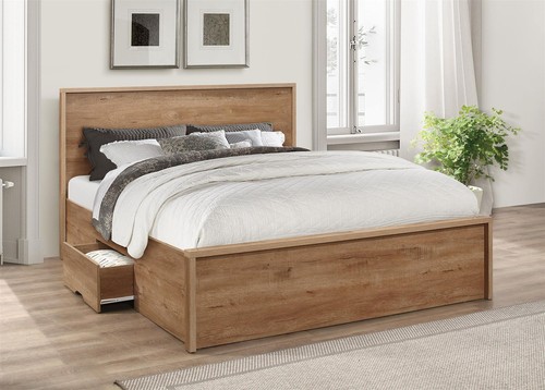 Rustic oak wood effect drawer - oak,