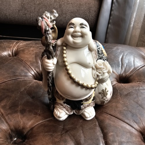 Laughing buddha resin statue - laughing,