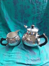 Vintage Swan Brand Cromalin The Carlton Tea Pot 1.5 pints &Milk Jug