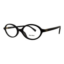 Miu Miu MU 01XV Black Oval Eyeglasses Frames 50mm 18mm 140mm - 1AB-101