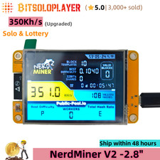 350KH/s NerdMiner V2-2.8" Display BTC Solo Miner Crypto Bitcoin Lotto Miner
