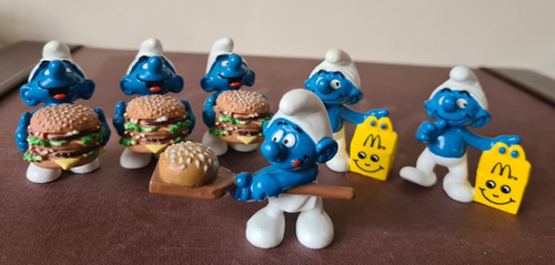 Mcdonalds smurfs happy - mcdonalds,