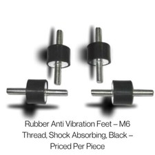 Anti-Vibration Rubber Bobbin Mounts – M6 Male | 20mm D x 20mm Long | Car, Boat,