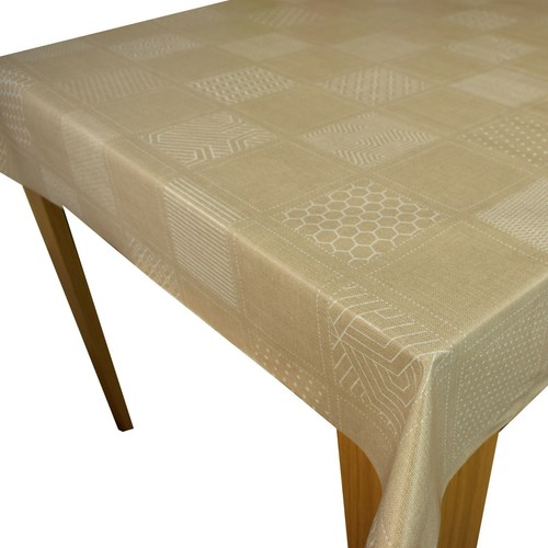 Beige geometric squares - geometric, linen