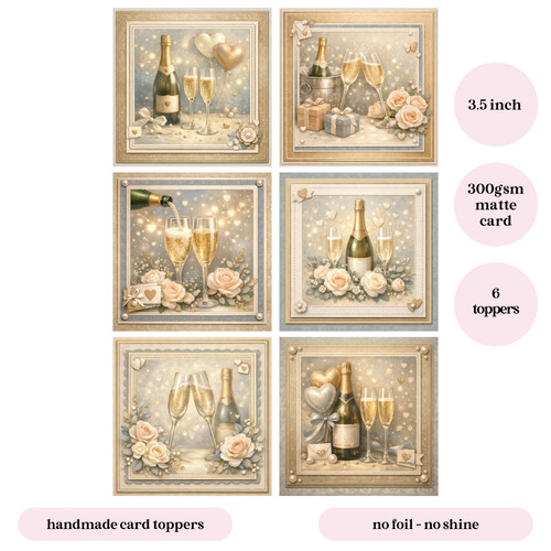 Anniversary champagne card - 6, x