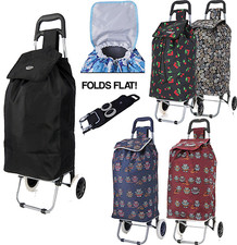 Hoppa 47L Capacity Light Weight Wheeled Shopping Trolley Push Cart wheels Bag UK