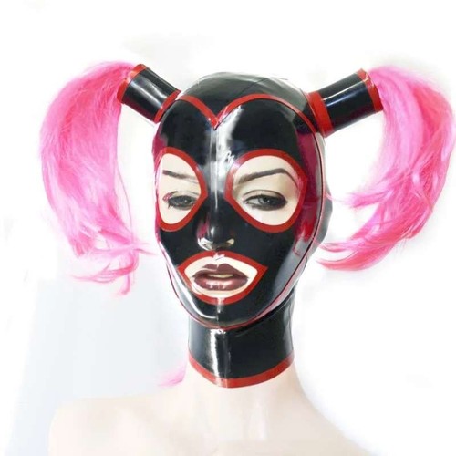 Black latex rubber - pink, twin
