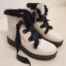 white ankle chunky leather