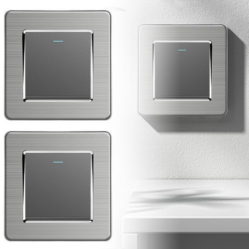 Silver 2way 1gang led - silver, wall