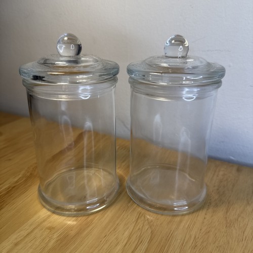 Pair glass sweet jars - pair,