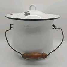 Vtg Enamel Ware Chamber Pot