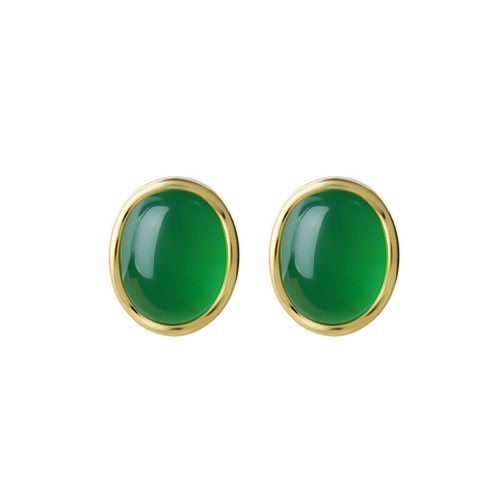 Green natural jade earrings - natural,