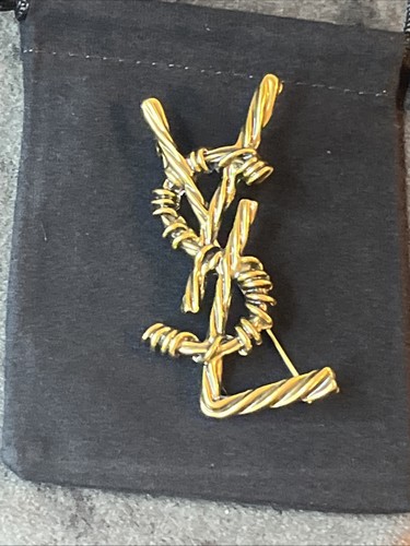 Vintage goldtone spiral ysl - goldtone,