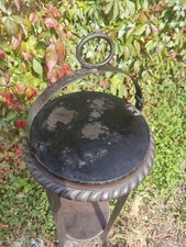 Antique Cast Iron Gypsy Romany Cooking Folding Pan Griddle Skillet 12" Wide
