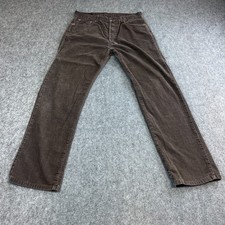 Vintage Levi's 551 Mens Corduroy Trousers Jeans Straight 32 32 Dark Brown 90s