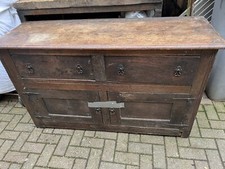 Very Old Oak Side Board Antique.