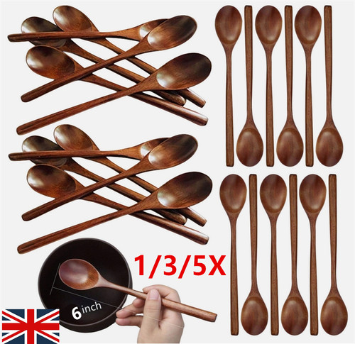 5pcs wood spoons soup - wood,