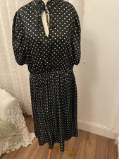 Ladies Black White Polka Dot