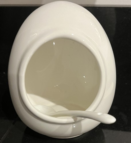 Ceramic white salt pig - ceramic,
