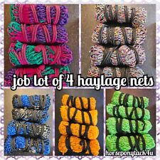 JOB LOT PACK OF 4 NU ERA HAYLAGE HAY NETS 1.5" MESH 42" LONG FOR HORSE OR PONY