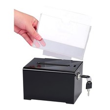 Donation Box with Lock - Acrylic Suggestion Box with Slot, Ballot Lock Box2037