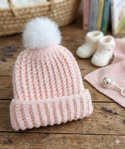 Hand crochet baby - hat, /