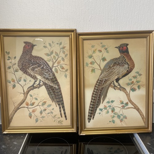 Pair french featherwork - pair,