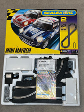 Scalextric Sport C1118 Mini (Cooper) Mayhem Lights 2 Circuit Race Set Complete