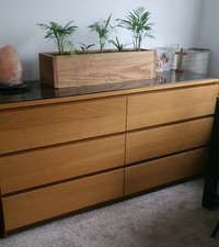 IKEA Malm 6-Drawer White Oak Veneer. Collection Only & You’ll Need 2 People.
