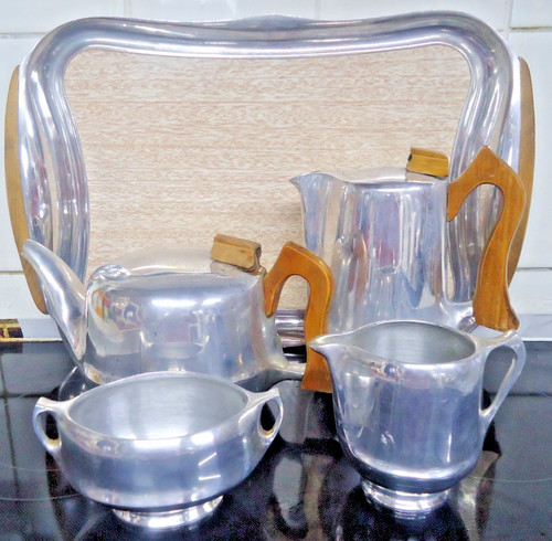 Vintage picquot ware tea set - picquot,